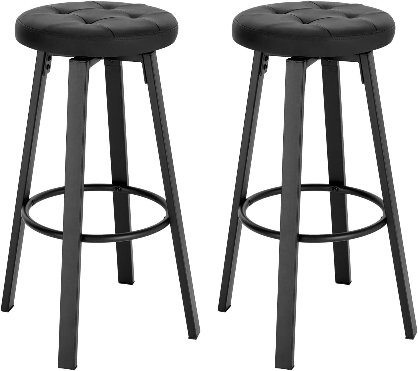 Sgabelli Da Bar WOLTU - 2 Pezzi, Con Schienale E Poggiapiedi - Seduta Imbottita In Velluto, Struttura Metallo - Grigio Scuro, Altezza 70cm