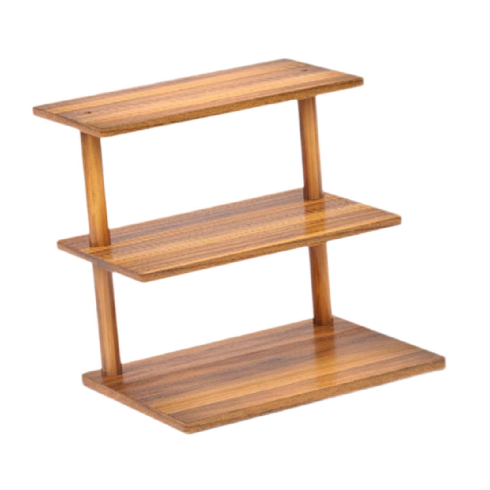 Présentoir à gâteaux à étages en bois rustique 3 niveaux, idéal pour présenter gâteaux, biscuits et bonbons lors de fêtes. Ce présentoir