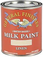 Vista 18 de General Finishes Pintura de leche a base de agua, 1 cuarto de galón, color blanco antiguo