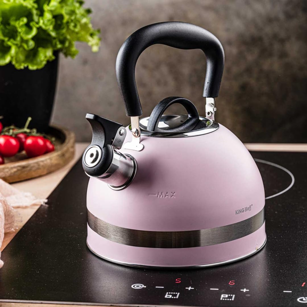 KINGHOFF KH-1856 - Bollitore in acciaio, 1,8 l, a induzione, colore: rosa