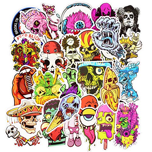 50pcs Del Horror Pegatinas Paquete De Halloween Zombis Adhesivos Para Pequeños Portátiles Niños Coches Motocicleta Monopatín De Bicicletas Maleta De Equipaje Parachoques
