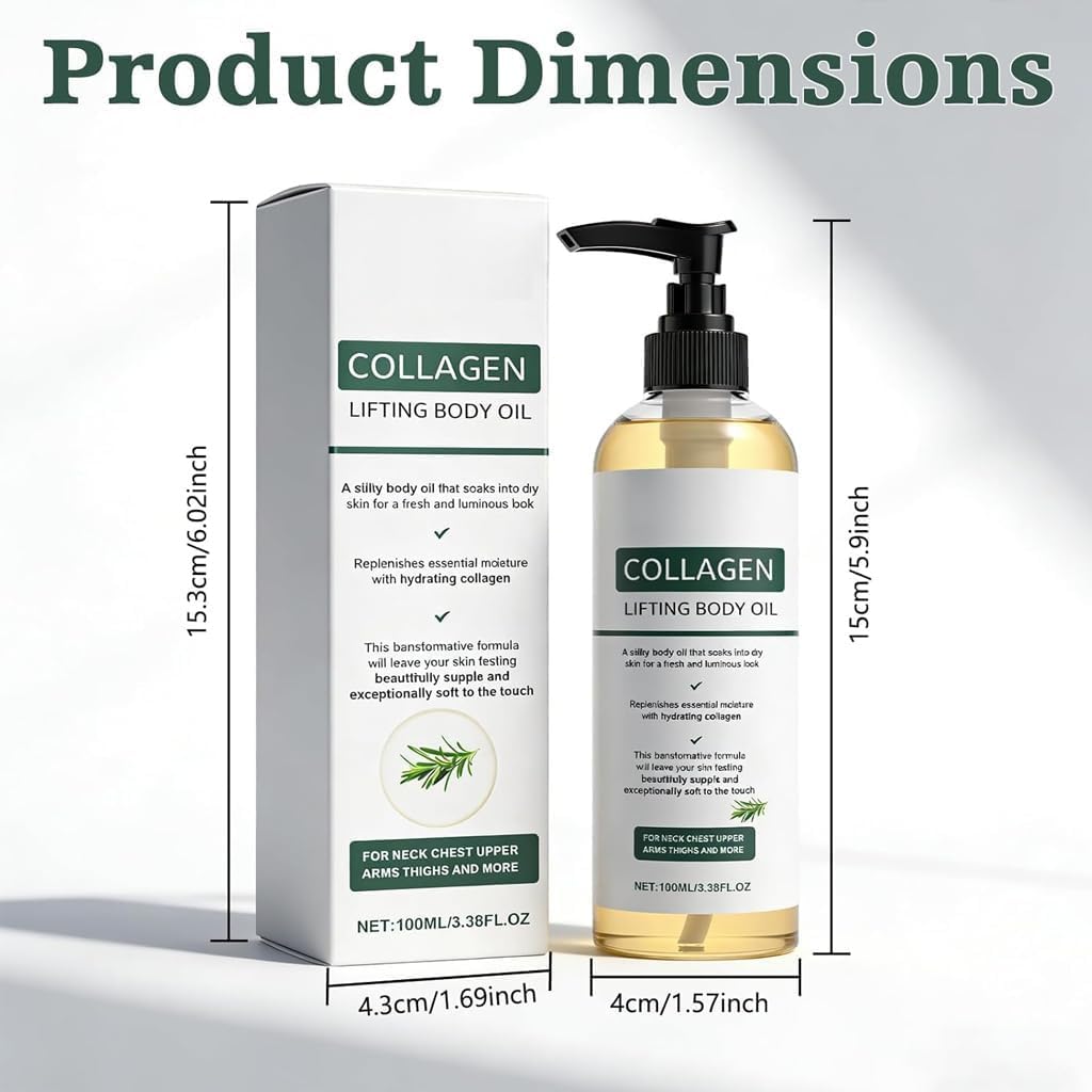 2 flaconi di olio al collagene,Collagen Body Oil,Olio per il corpo lifting al collagene,Idrata e leviga la pelle, olio al collagene per il corpo e il viso, Oli da massaggio per gambe e corpo intero