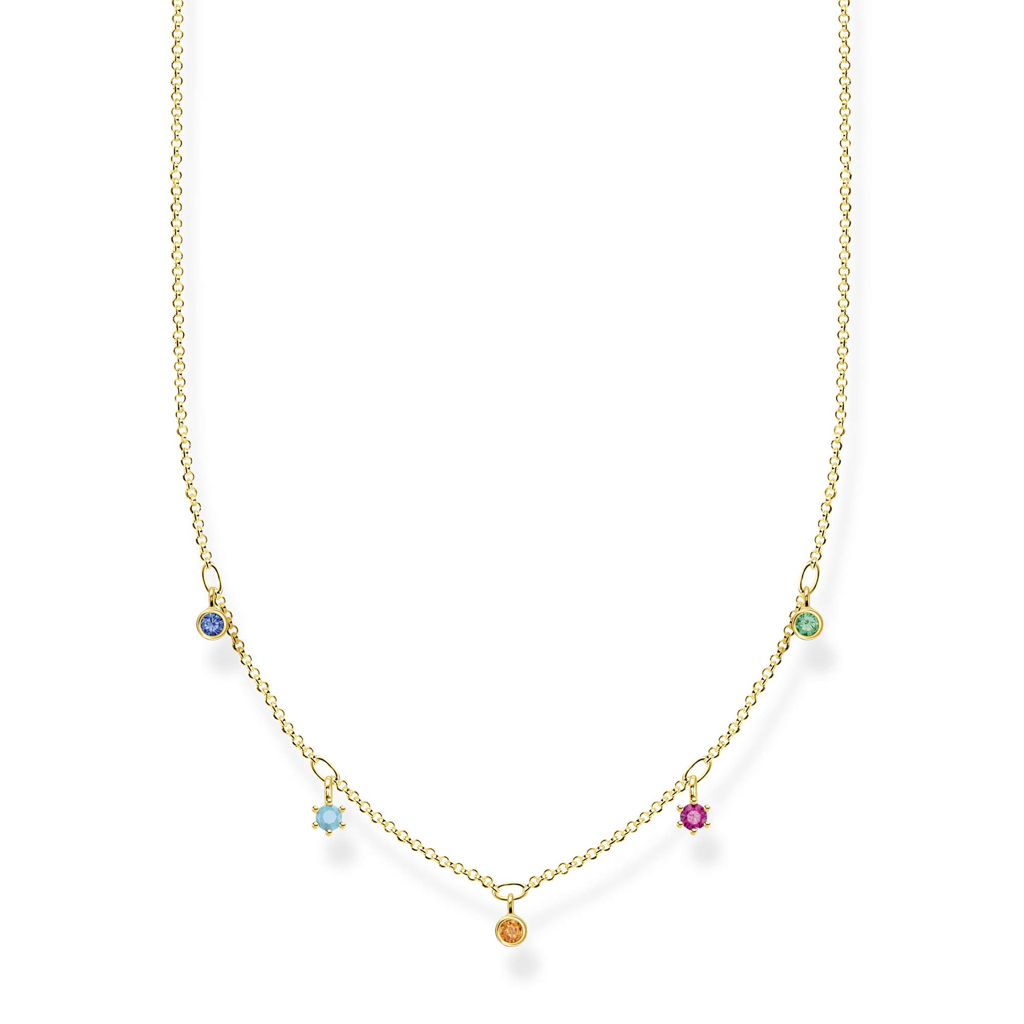 Thomas Sabo necklace colored stones gold plated silver KE2071-488-7-L45V