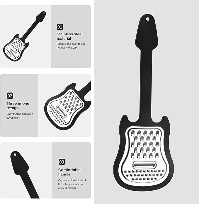 Rallador de Queso Negro con Diseño de Guitarra miniatura 6