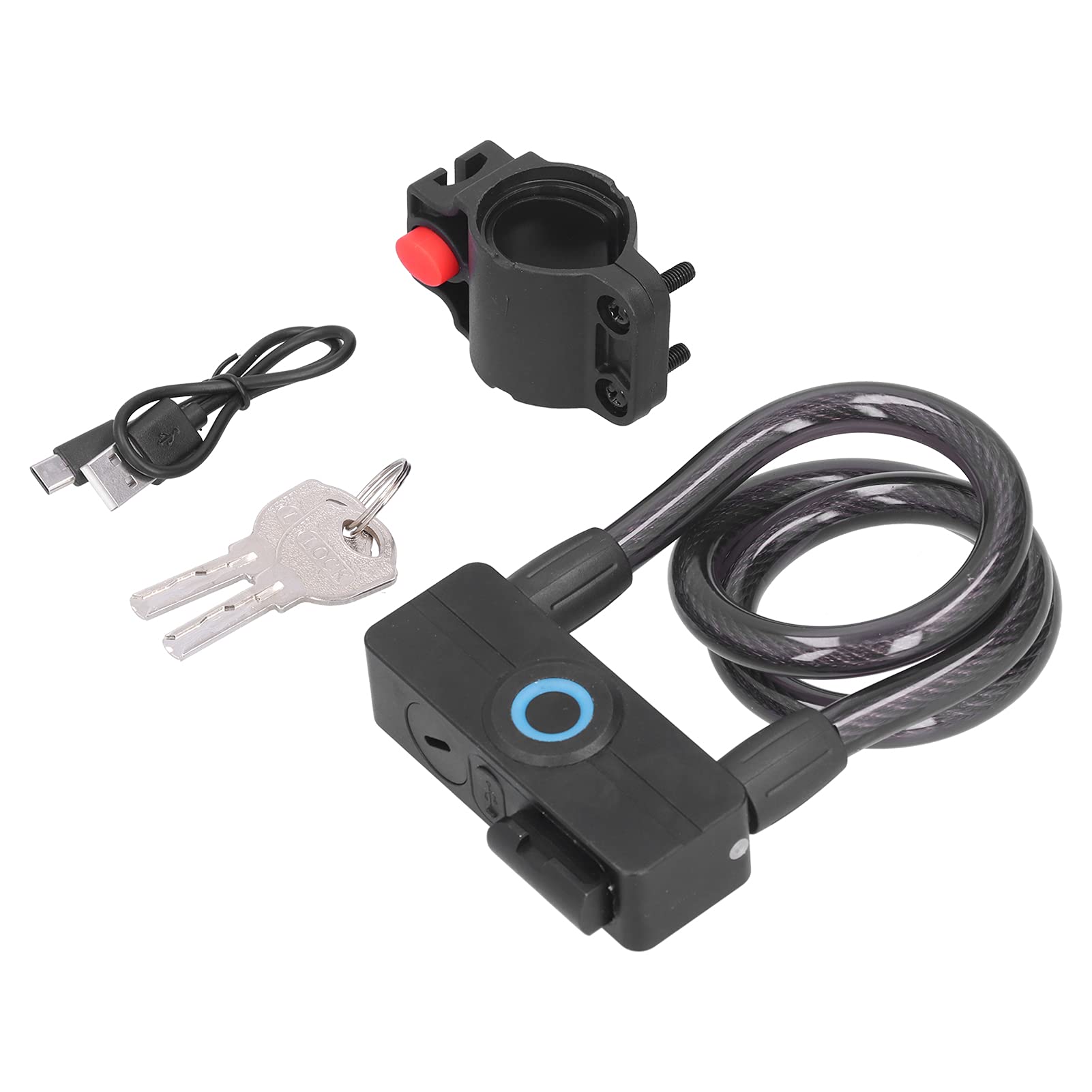 Lucchetto per Bicicletta con Impronta Digitale Lucchetto a Catena Bluetooth Portatile per Mountain Bike per Uso Esterno in Lega di Alluminio
