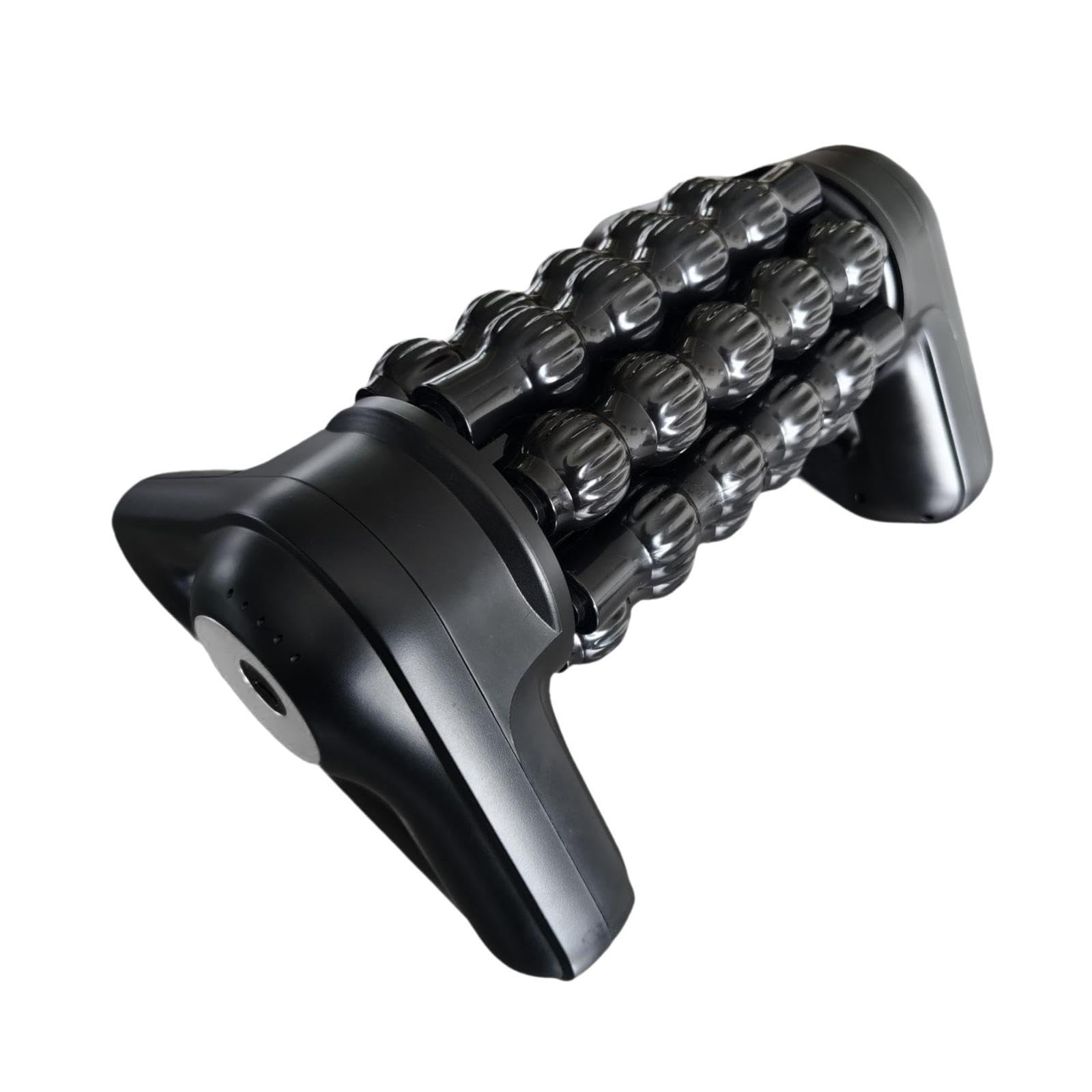 Dispositivo de Masaje Muscular Eléctrico Percusivo de Tejido Profundo con Rodillos, Diseño Portátil Recargable Y Nodos de Masaje Texturizados, Adecuad, Negro Y Plateado