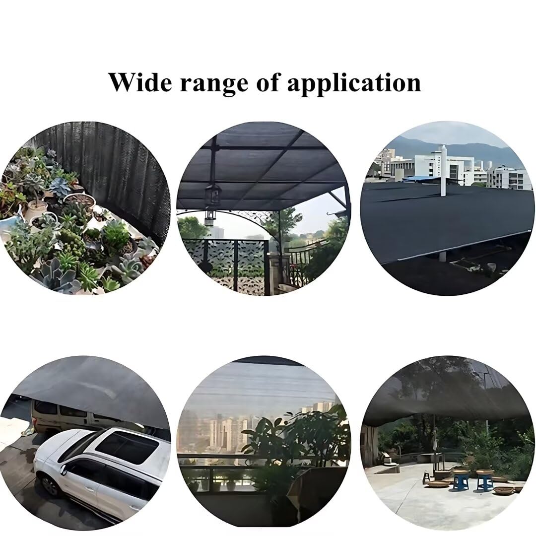 Filet d'ombrage Jardin 8 Broches 5X10m, Filet Protection Solaire Serre, Toile d'ombrage de Protection Solaire avec Oeillets, Résistant aux UV 90%, Maille Bâche