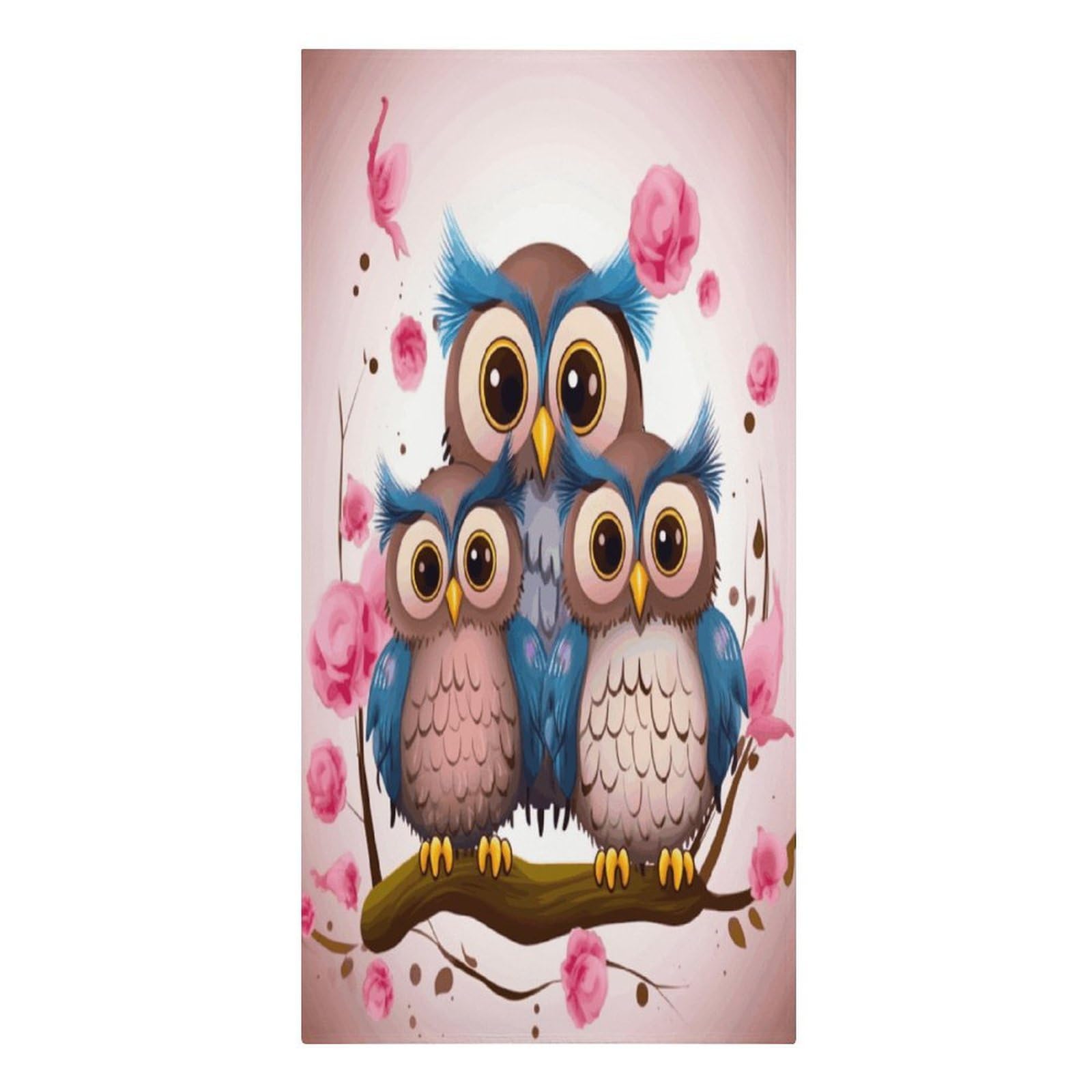 VstaDank Cute Owls Beach Towel Microfiber Oversized Beach Blanket Super Absorbent Soft Pool Bath Towel Sand Free Quick Dry Travel Towels Gifts for Yoga Sports Adults 30" X 61"