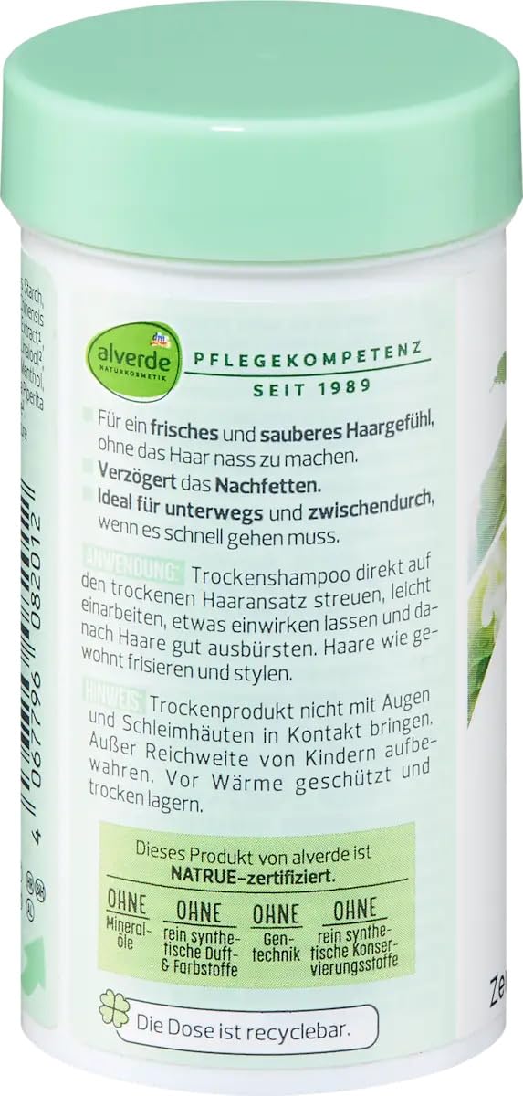 alverde NATURKOSMETIK Suchy szampon w sprayu do włosów przetłuszczających się, ekstrakt z melisy, 20 ml