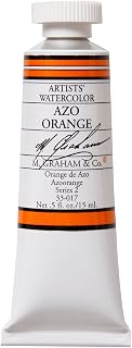 M. Graham 1/2-Ounce Tube Watercolor Paint, AZO Orange (33-017)