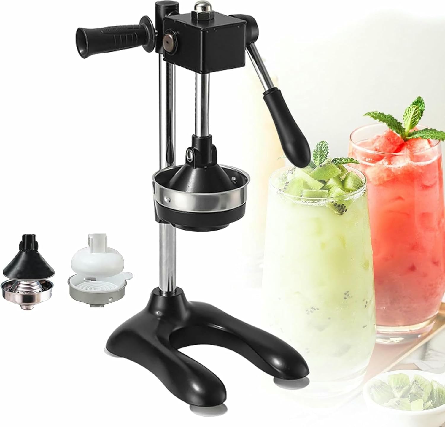 Manual juicer, Cast Iron Manual juicer, 304 Stainless Steel + Aluminum Alloy, Easy-Clean, Juicer for Citrus Fruits, for Oranges, Lemons, Citrus,Watermelon