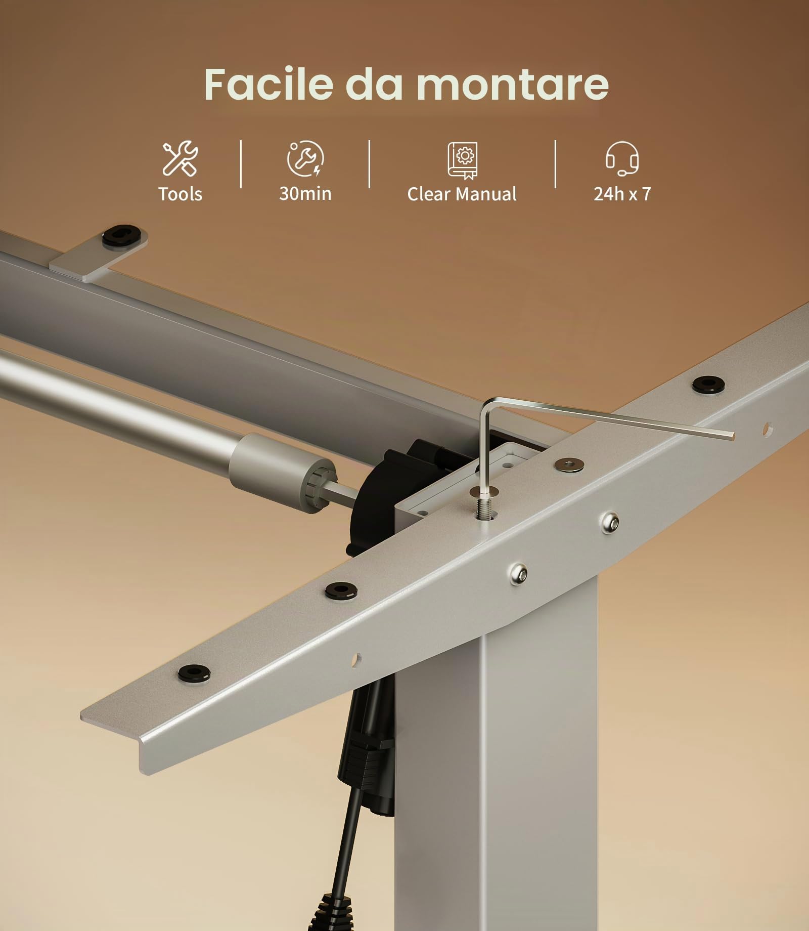 MAIDeSITe Scrivania regolabile in altezza da 72 cm a 120 cm con 4 tasti di memoria e blocco bambini - T1 Pro