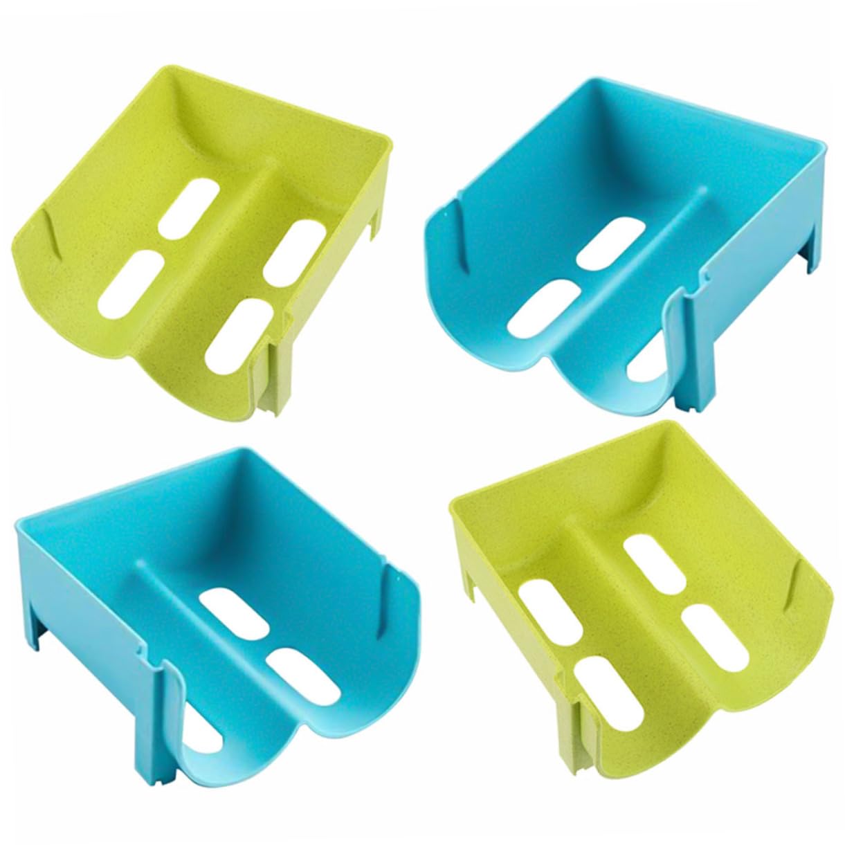 BRIGHTFUFU 4pcs Stackable Refrigerator Drink Racks Storage Containers for Beverage Organization Sturdy Design for Fridge for Home Use