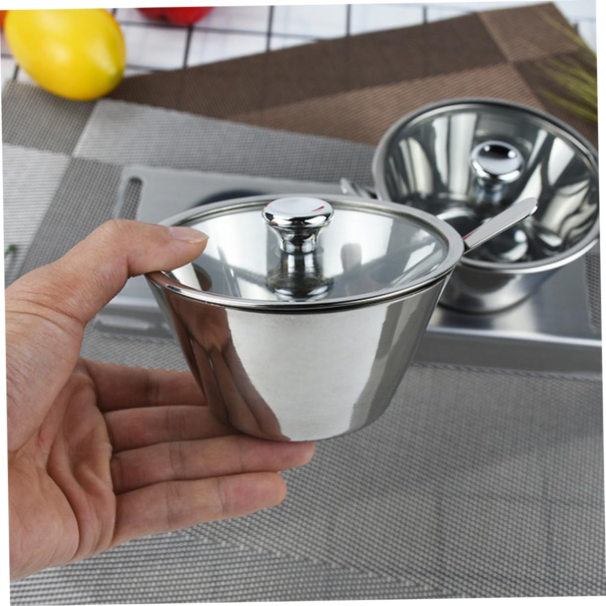 1pc Spice Jar Cruet Condiment Spoons Seasoning Can Stainless Steel Seasoning Jar Multi-Purpose Seasoning Jar Seasoning Pot Condiment Pots Condiment Jars Tins Glass Househol