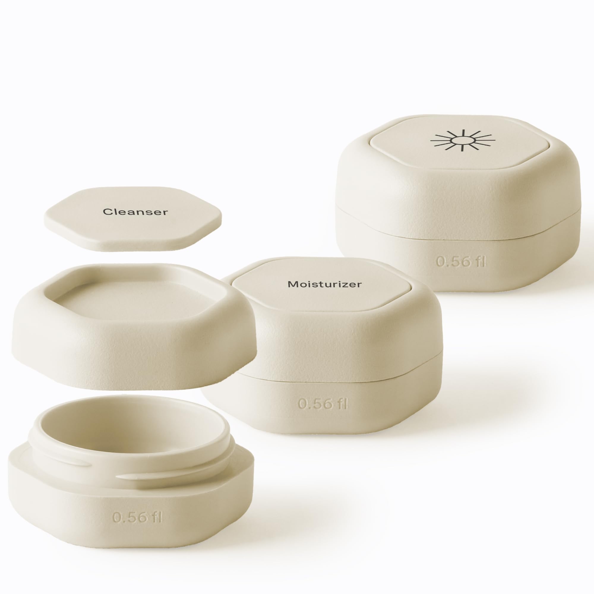 Cadence Skincare Set - Travel Containers - Sand-image-2