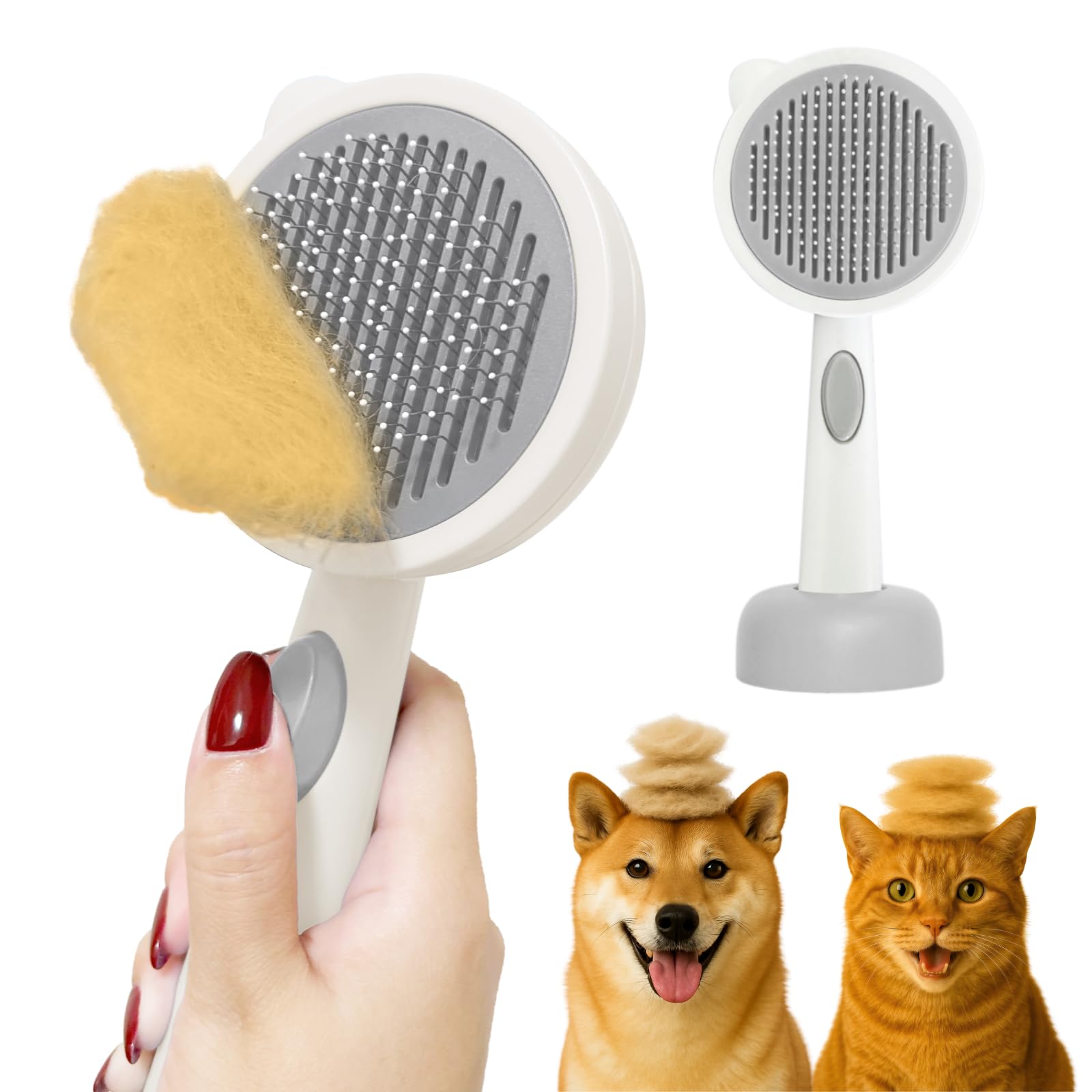 猫 ブラシ 犬用 短毛 長毛 スリッカー くし よく取れる 抜け毛取り ブラッシング グルーミング 皮膚に優しい 痛くない