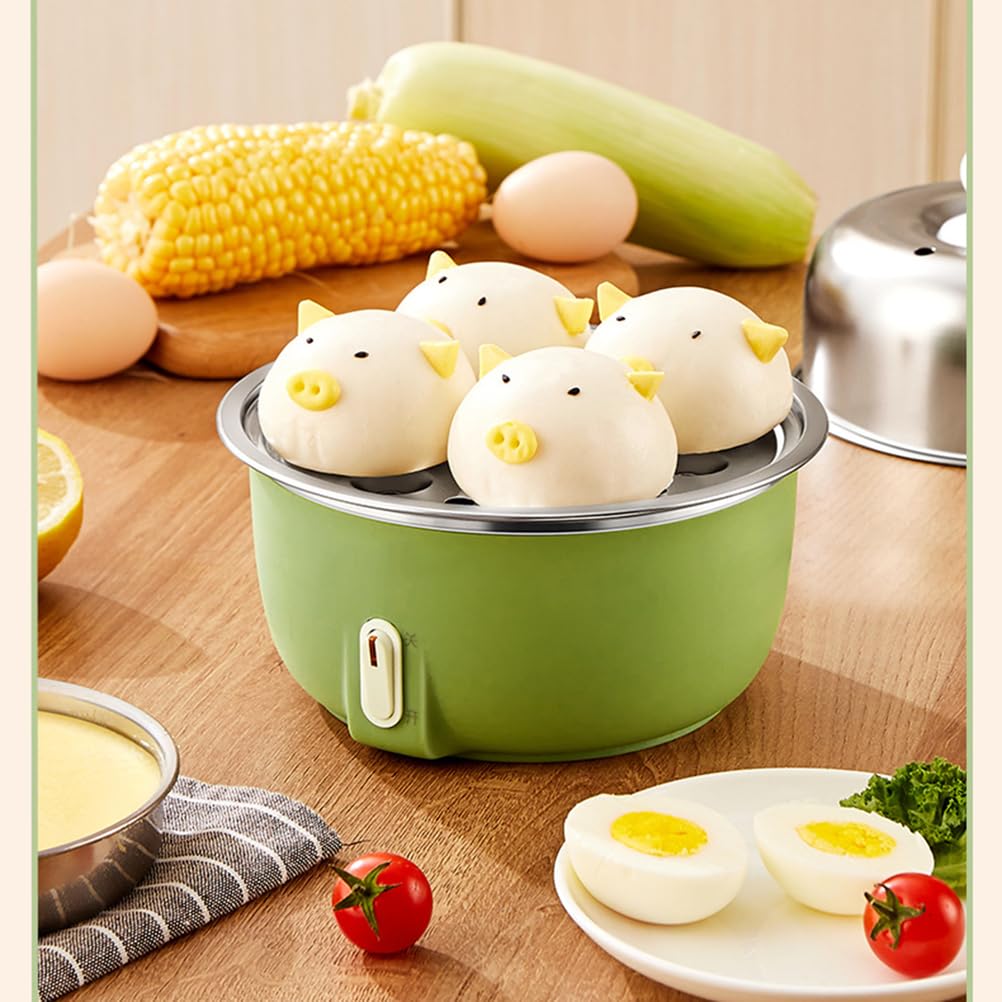 Hervidor de Huevos eléctrico Totalmente automático y vaporizador de Acero Inoxidable, con Capacidad para 7 Huevos, vaporizador Compacto, Apagado automático