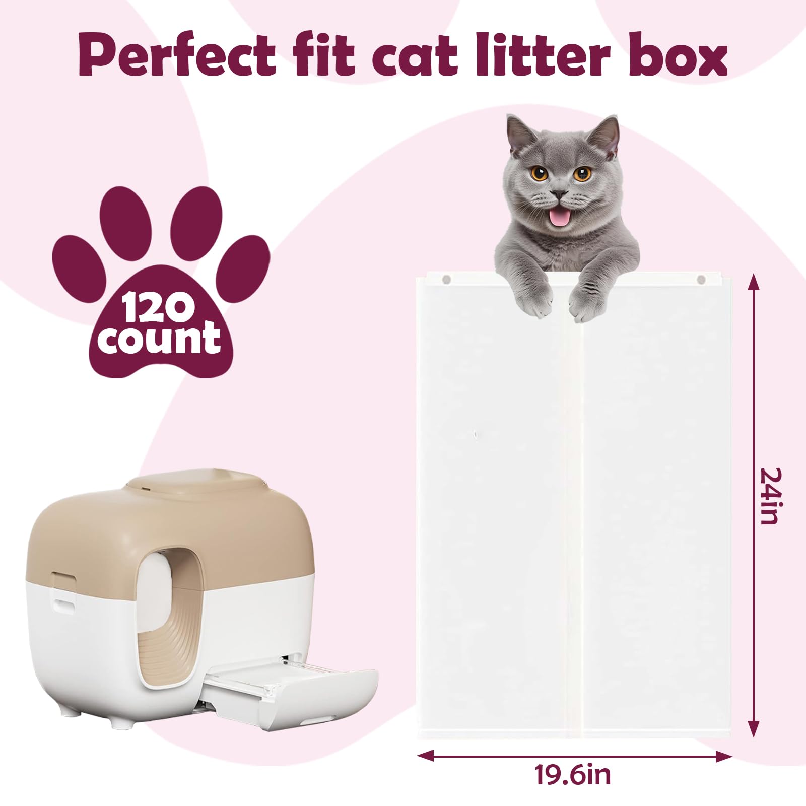 Diseño mejorado para caja de arena para gatos PetSnowy SNOW+, 120 bolsas autosellantes para cajones de residuos para caja de arena automática para gatos (120 piezas)