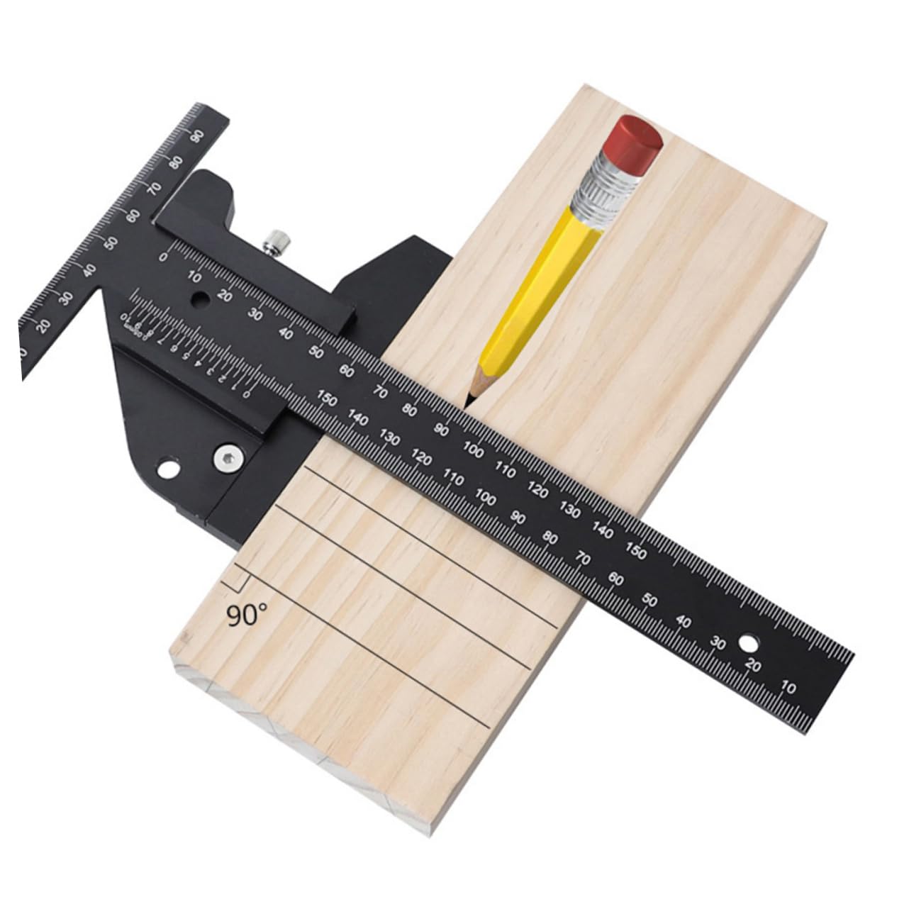Uonlytech Righello Alluminio Leggero Per Marcatura e Misurazione Strumento Multifunzionale Per Lavori Di Falegnameria Con Design Magnetico e Alta Adattabilità