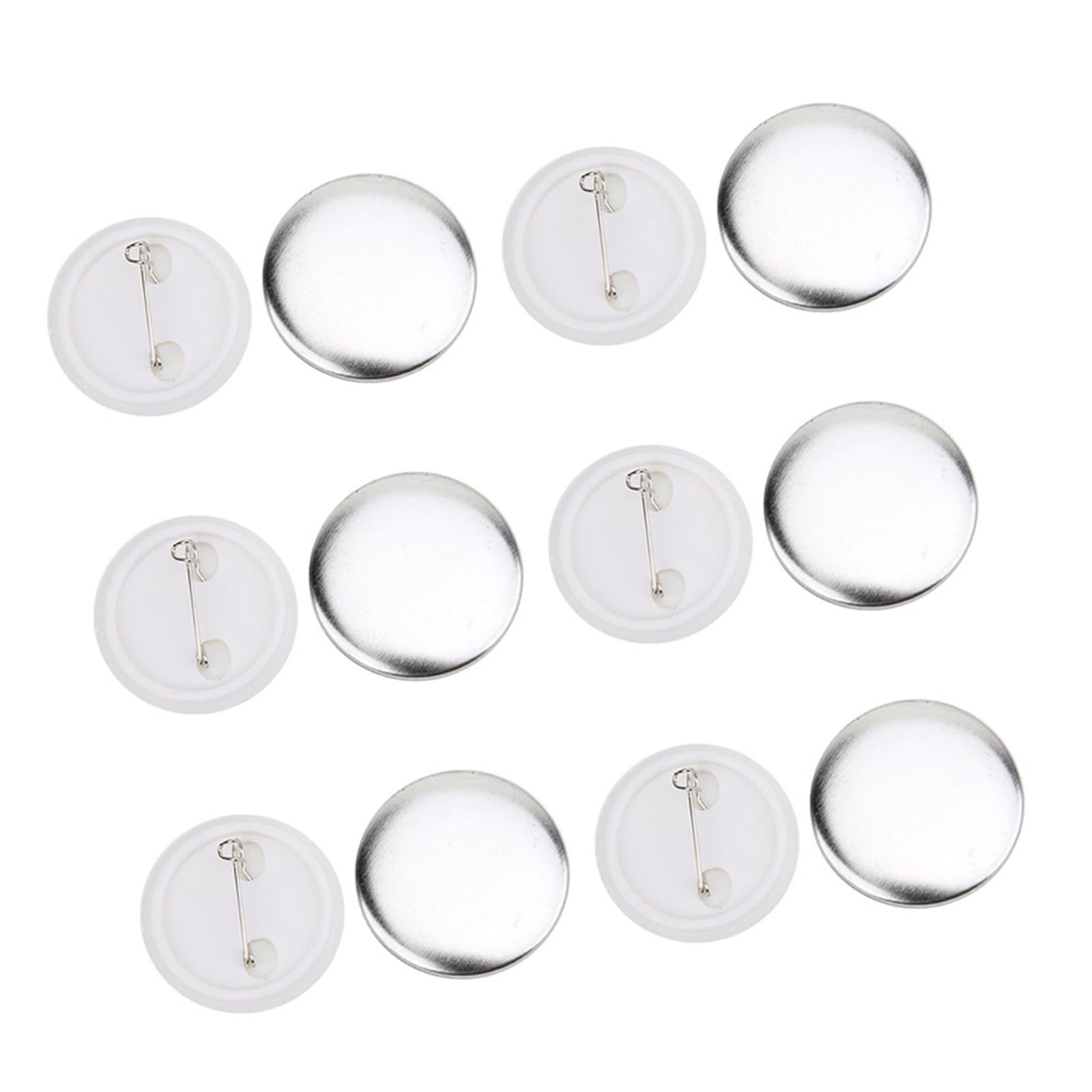 200 Ensembles de Pièces de Bouton Arrière Vierges, 37 mm, Recharge de Badge Rond, Matériaux en Fer Kit de Fabrication de Boutons