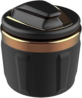 Car Ashtray Exclusively for BMW 1/3/5/7 Series and X1/X3/X5/X6, with LED Light and Lid, Detachable and Portable