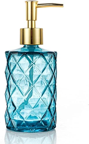 Botella dispensadora de jabón de loción de vidrio con bomba de plástico dorado Dispensador de loción de manos recargable de cristal de 12 onzas