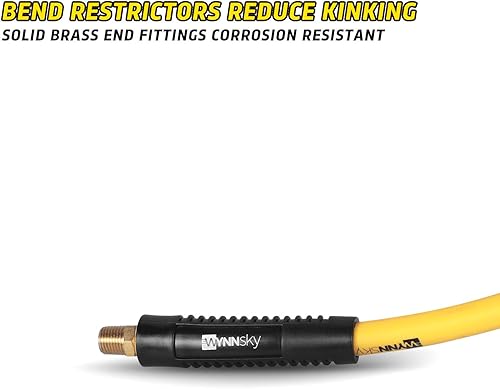 Miniatura 4 de WYNNsky Kit de compresor de aire de 18 piezas, manguera híbrida de 3/8 pulgadas x 25 pies con roscas NPT M de 1/4, accesorios de conexión rápida,