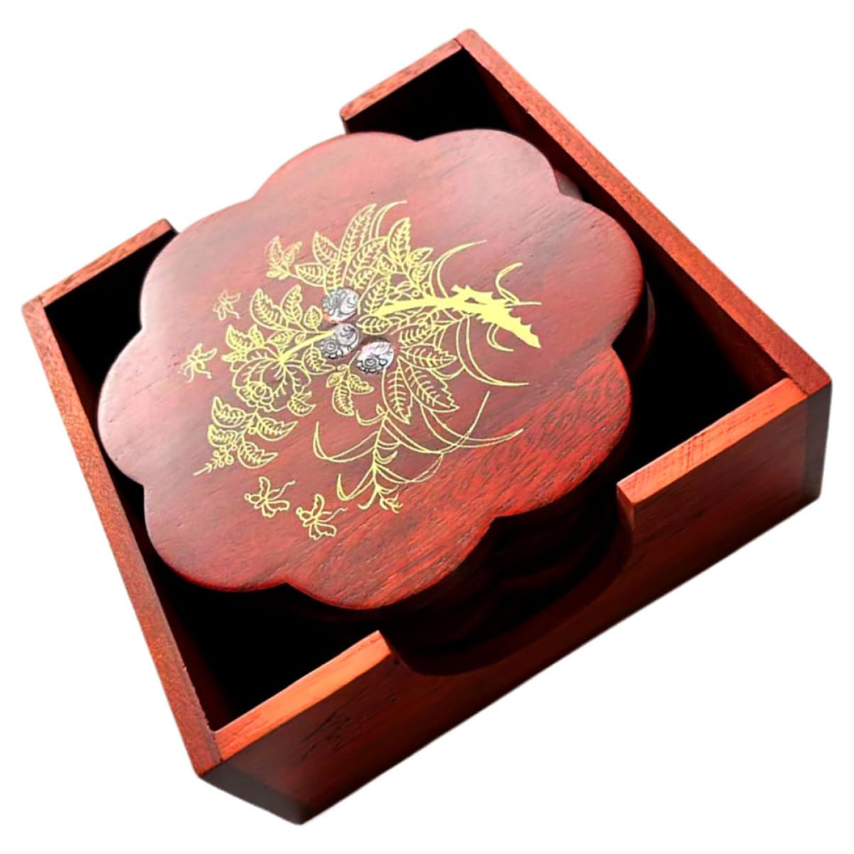 Dessous de plat en bois massif rouge du Vietnam IMIKEYA, artisanat élégant