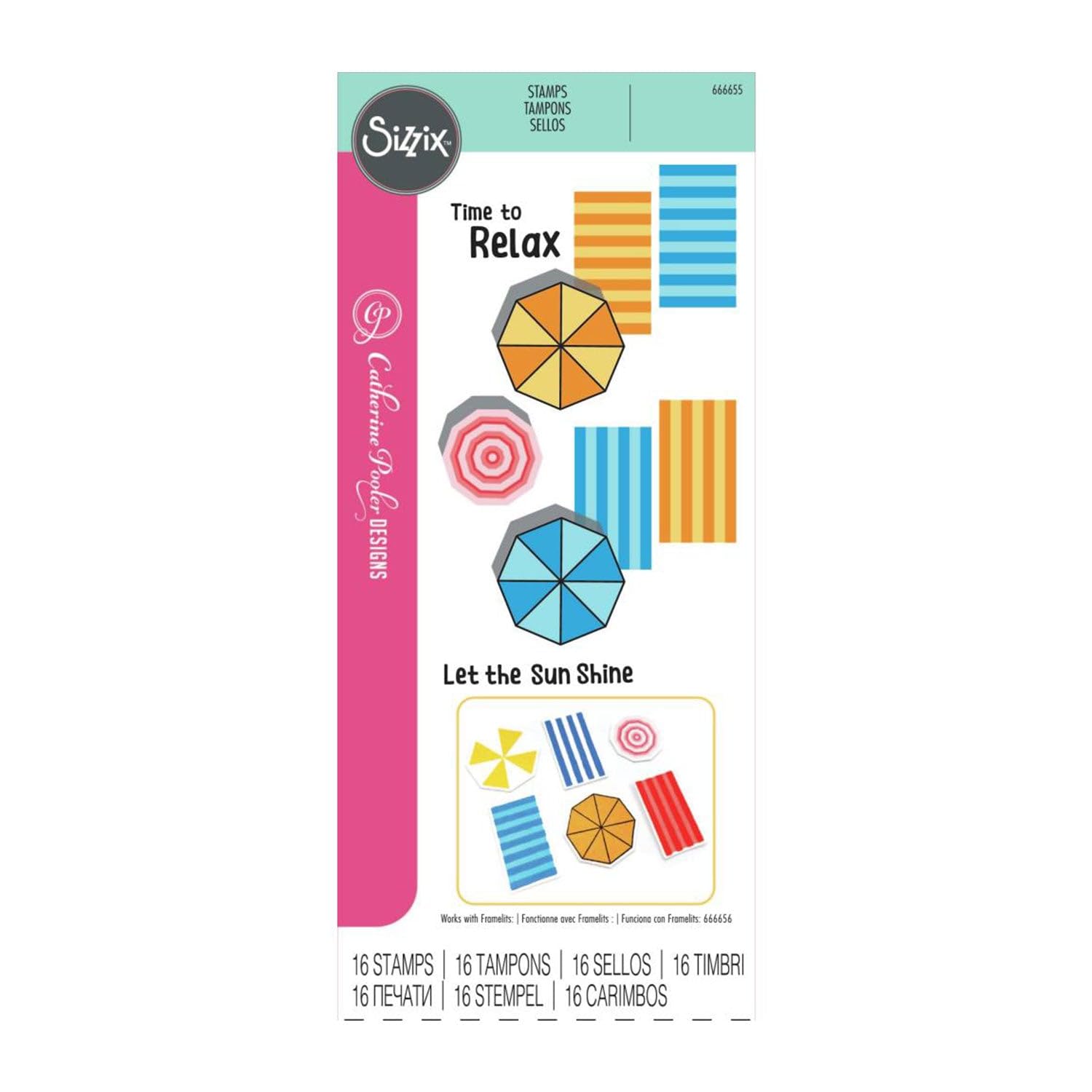 Sizzix™ Clear Stamps Set 16PK - Beach Blankets & Brellas by Catherine Pooler