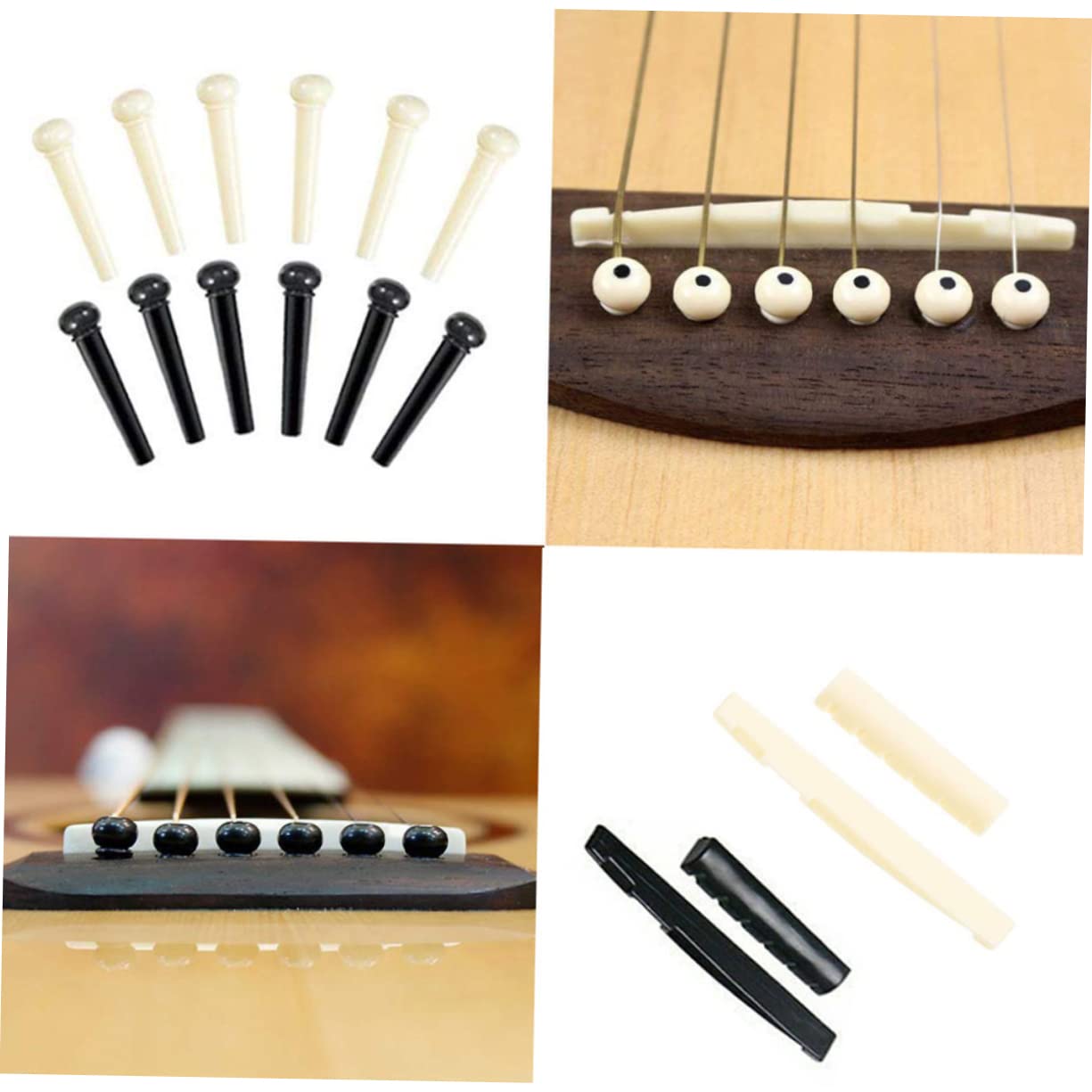 Abaodam 3 Piezas De Cuerda Kit De Sillín De Tuerca De Puente De Guitarra Cejilla De Ukelele Selección Del Pulgar Del Ukelele Herramienta De Cambio De Guitarra Acustica Silla De Guitarra