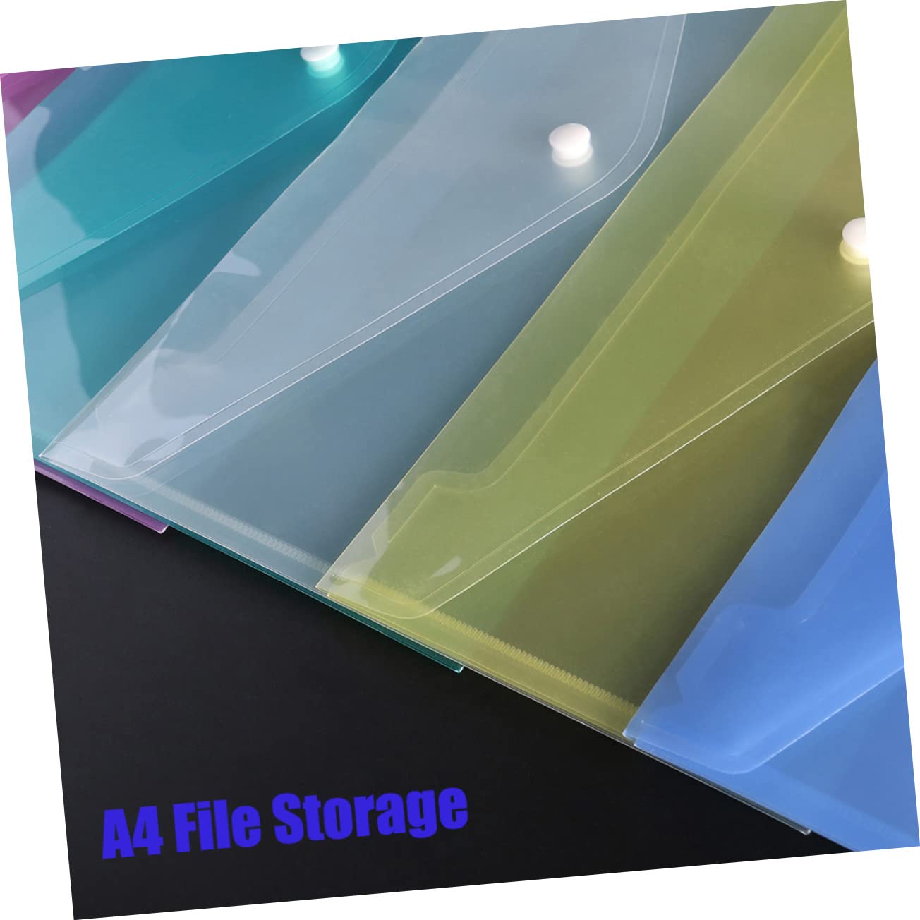 Busta Portadocumenti A4 in Pp Bianco con Bottone, 30 Pezzi | Struttura Trasparente, Resistente All’acqua, Formato Ufficio per Archiviazione e Trasporto Documenti