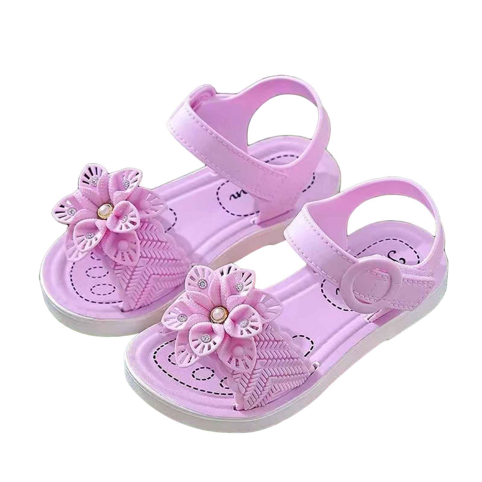 MMRTDJDR Generisch Sandalias Casuales para Niñas para Vacaciones Al Aire Libre, Cómodas Sandalias con Punta Abierta para Todos Los Días, para 3-12 Años, Morado, 1 UK