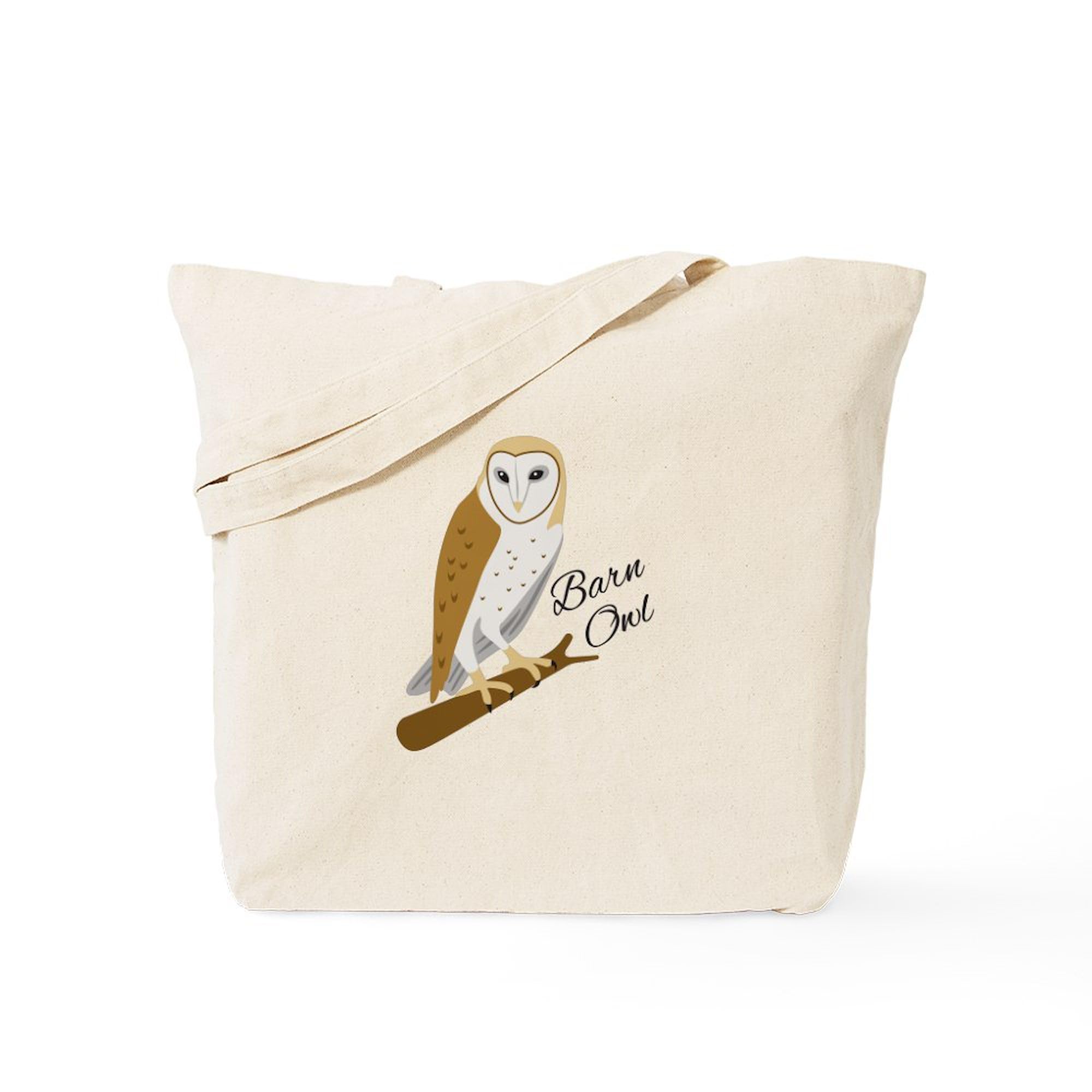 CafePress Barn Owl Tote Bag Reusable Natural Beige Canvas Shopping Bag