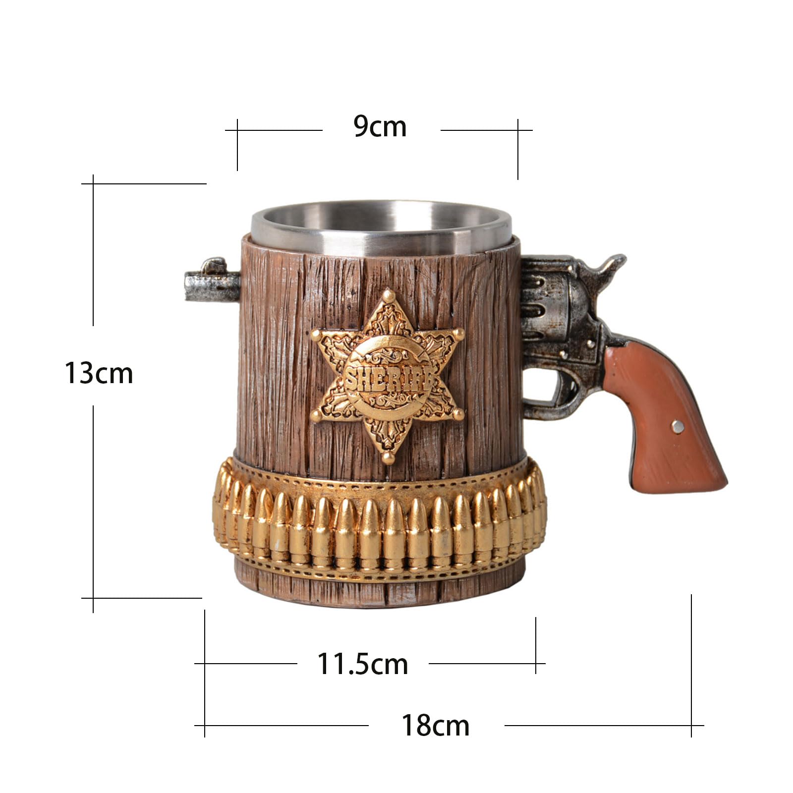HAUCOZE Chope à Bière Tankard Gobelet à Boire pour Oktoberfest Café 450ml