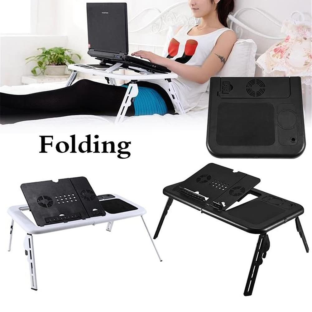 lyrlody Mesa Portátil para Ordenador Portátil con ángulo Ajustable, Mesa de Ordenador Portátil ABS para Cama o sofá, Escritorio Plegable para Alimentos o Bebidas