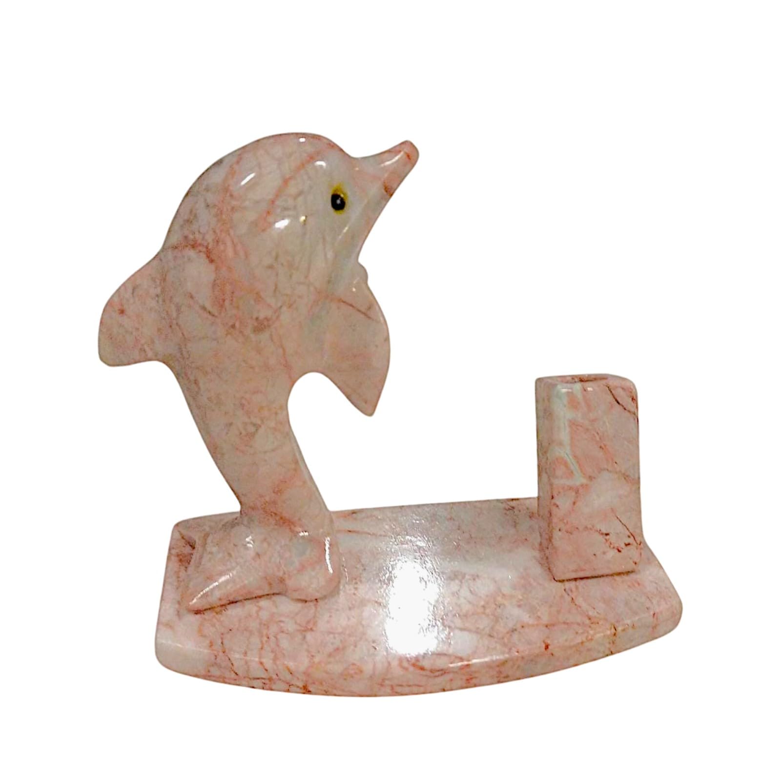 Porte-stylo en marbre rose Dauphin pour ranger vos stylos avec style