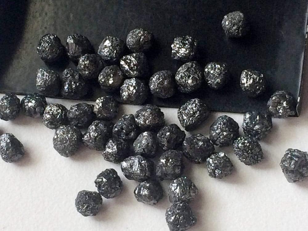 Women's 5-6mm Black Rough Diamond, Natural Round Black Raw Diamond, Uncut Diamond, Conflict Free Diamond For Jewelry (1Pc To 5 Pcs Options) - PPD145 image 2