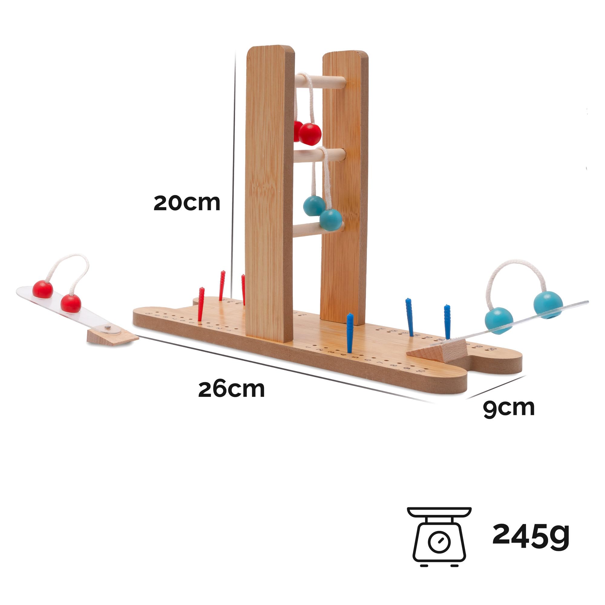 LOGOPLAY Golf Leiter Spiel aus Holz – Geschicklichkeitsspiel & Tischspiel für Kinder & Erwachsene – Balance- & Reaktionsspiel – Familienspiel & Geschenkidee