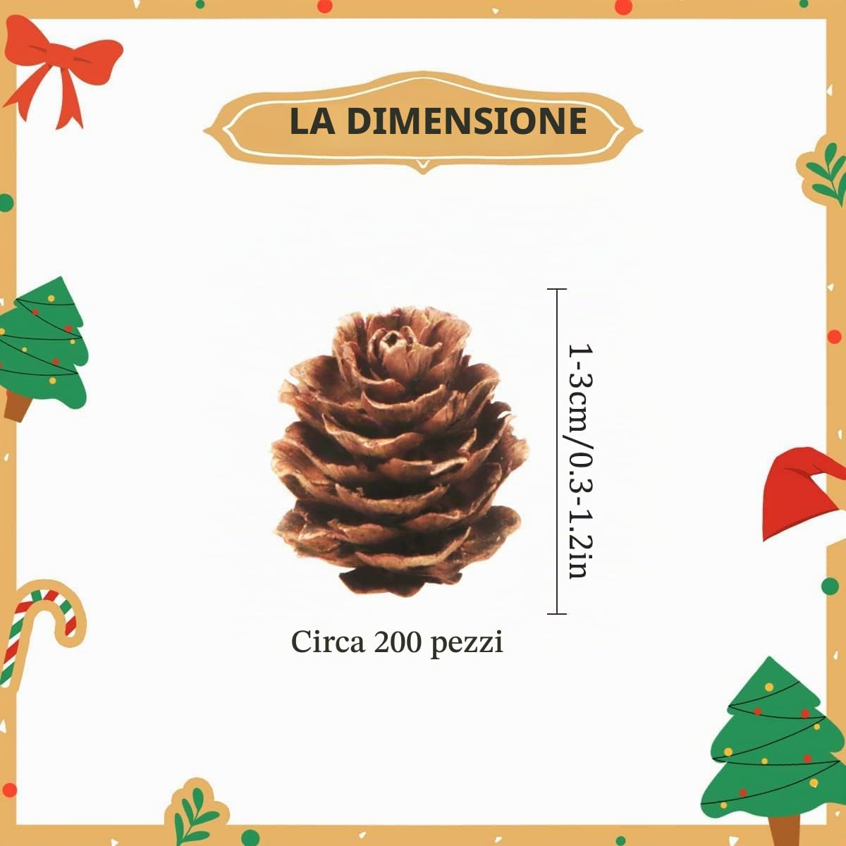 200 Pezzi Pigne di Natale Mini pigne naturali Pigne del Ringraziamento Pigne Ornamenti per la decorazione domestica Artigianato fai da te Albero di Natale Decorazione autunno inverno