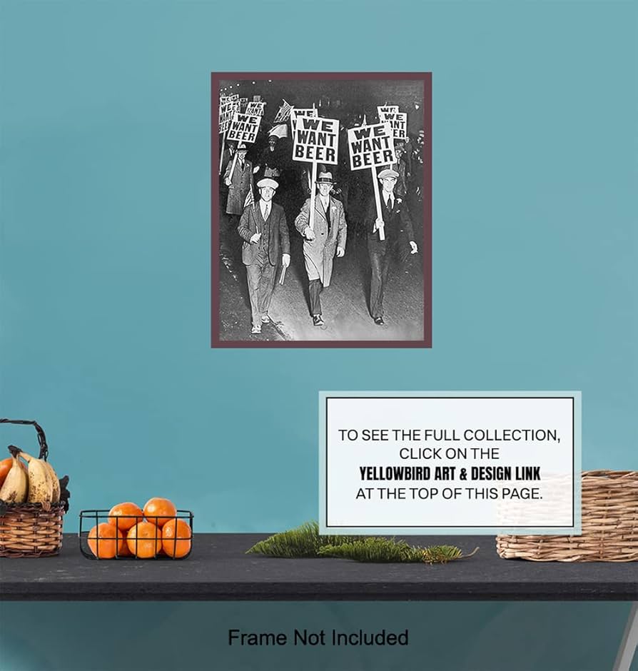 ⭐️【全国送料無料】USA ビンテージ　ポスター　ガラス　フレーム　バー　パブ　酒 Amazon.com: Vintage Prohibition Beer Poster LARGE 11x14