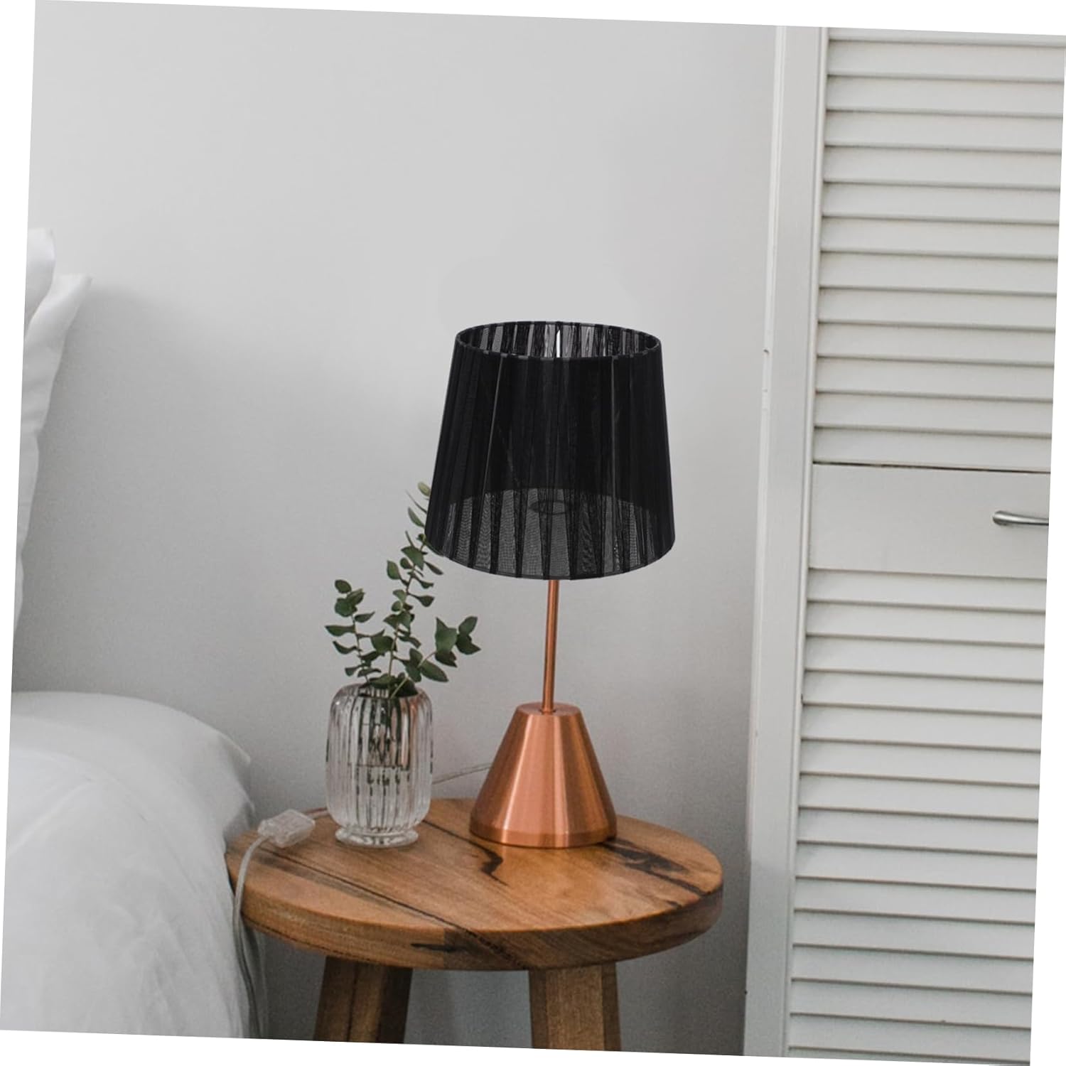 Lampshade Replacement for Ceiling Light Cover Black Drum Lampshade Simple Mesh Design for Bedroom