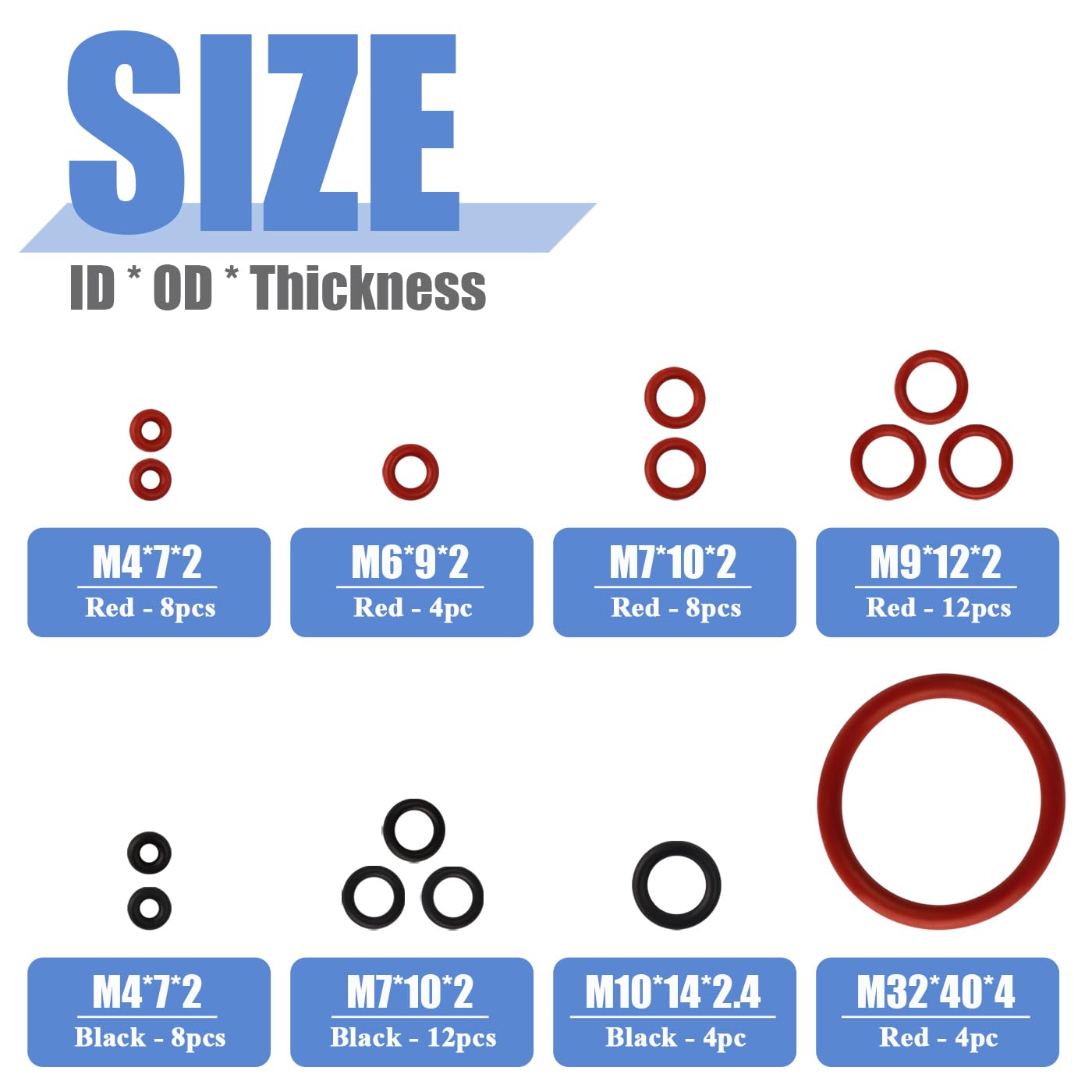 Mesee 60Pcs Silicone Seal O-Ring Kit Coffee Machine Sealing Gasket Professional Maintenance Kits 15 Sizes Seal O Rings Nozzle Gasket Fit for Saeco Philips Gaggia Esspresso Spidem Coffee Machine