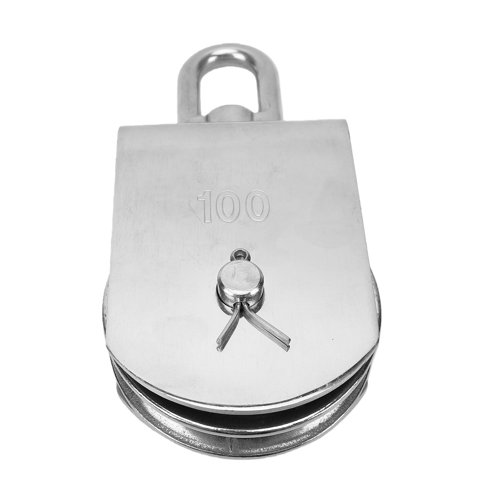 Garosa Polea única Duradera y Resistente de Acero Inoxidable de 4" para Tendederos de Cortinas y Carga Mecánica
