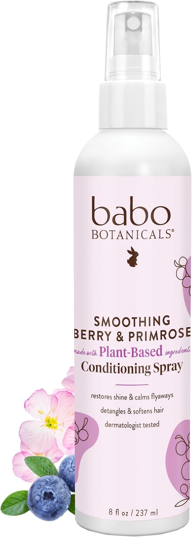 Smoothing Berry Conditioning Spray - Detangling & Nourishing - Eliminates Frizz & Prevents Static - Evening Primrose Oil - Non-Aerosol - For all ages - Light Berry Fragrance