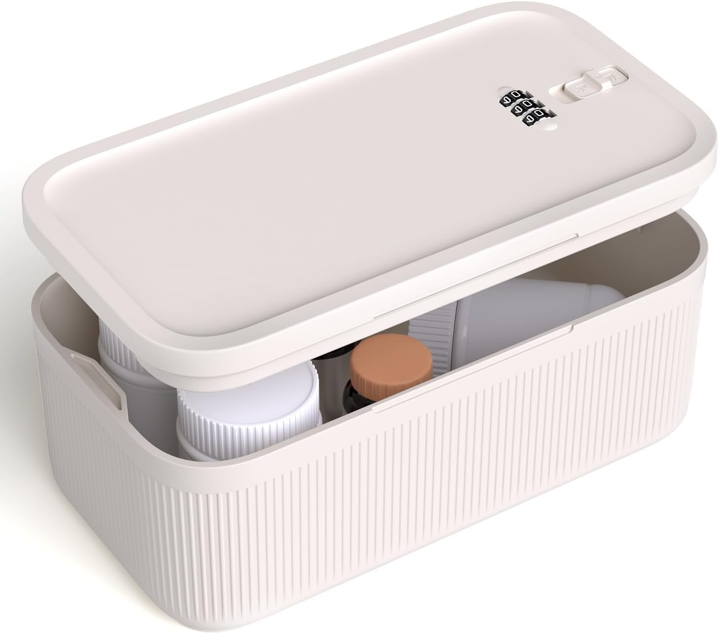 Brikipth Small Lockable Storage Box with Combination Code, Jail