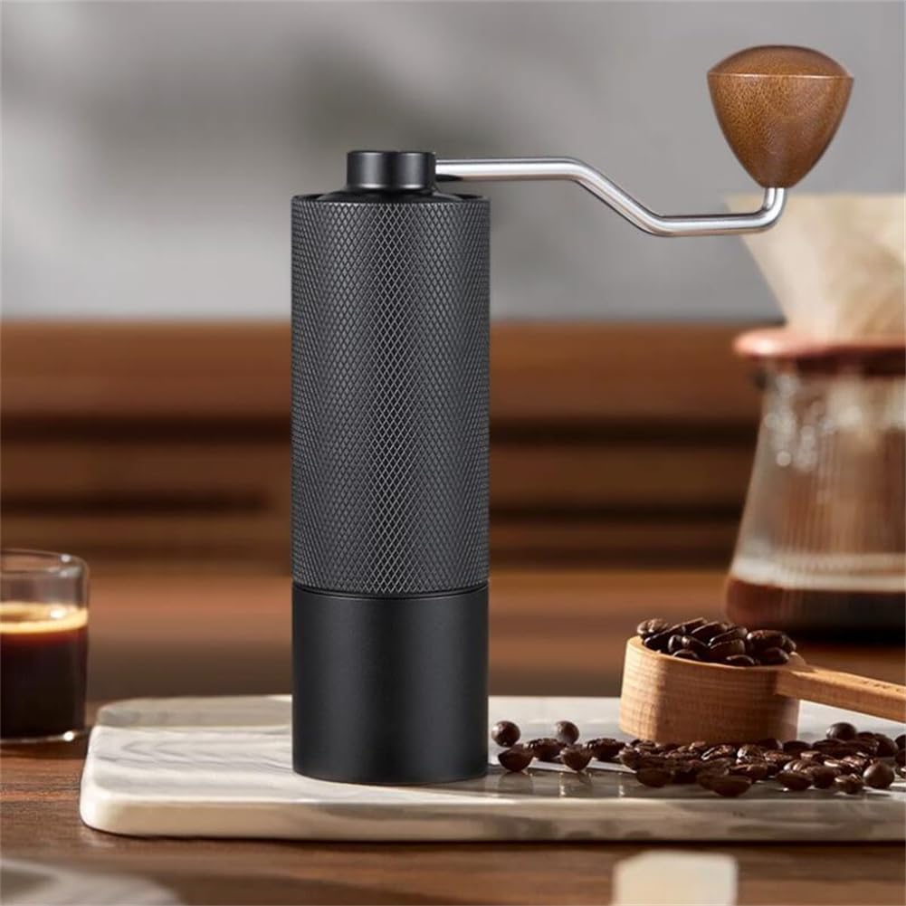 Negro Molinillo De Café De Mano Portátil Molinillo De Café En Grano CNC Hogar Pequeño Molinillo De Café De Mano -Negro -aleación de Aluminio