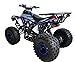 HHH 125cc ATV Quad Youth Utility Style ATV 125cc Fully Automatic Outlander ATV with Reverse Gas 4 Wheeler ATVs Quads Big 19/18 inch Tires (Blue)