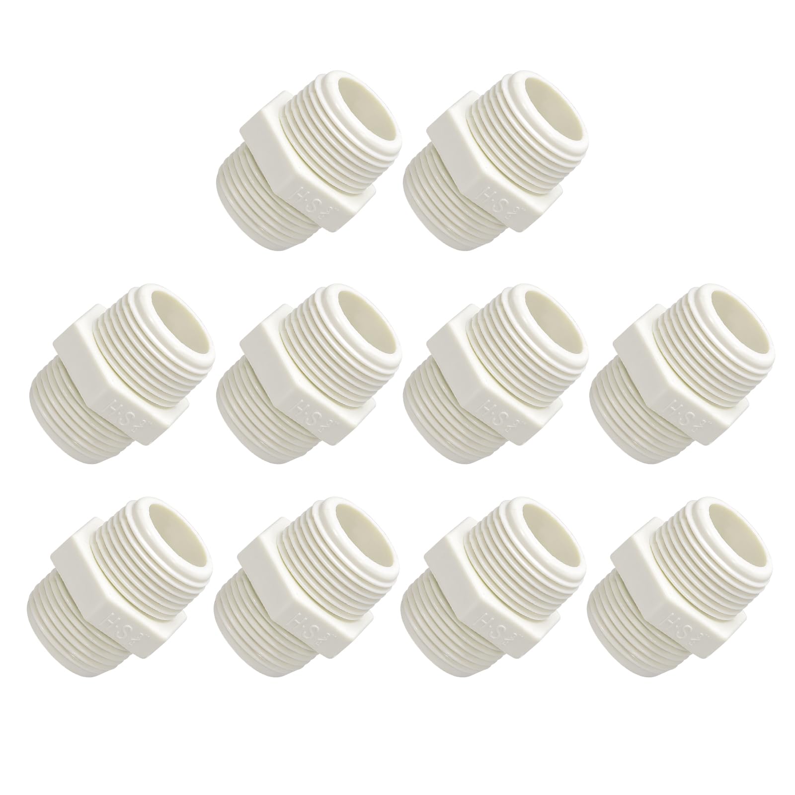 METALLIXITY PVC Hose Adapter, (G3/4 x G3/4 Male Thread) 20Pcs, PVC Pipe Fitting Connector, for Water Supplies Build DIY