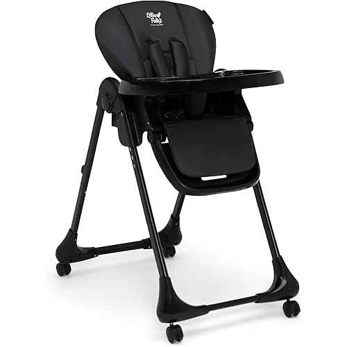 Delta Children Little Folks 2-in-1 SlimFold High Chair for Babies and Toddlers, Black