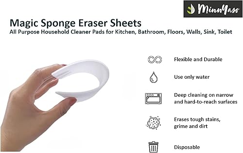 Miniatura 3 de Paquete de 100 hojas extra grandes – extra gruesas – Super duraderas de esponja mágica de 7.25 x 4.5 x 0.12 pulgadas | Almohadillas limpiadoras